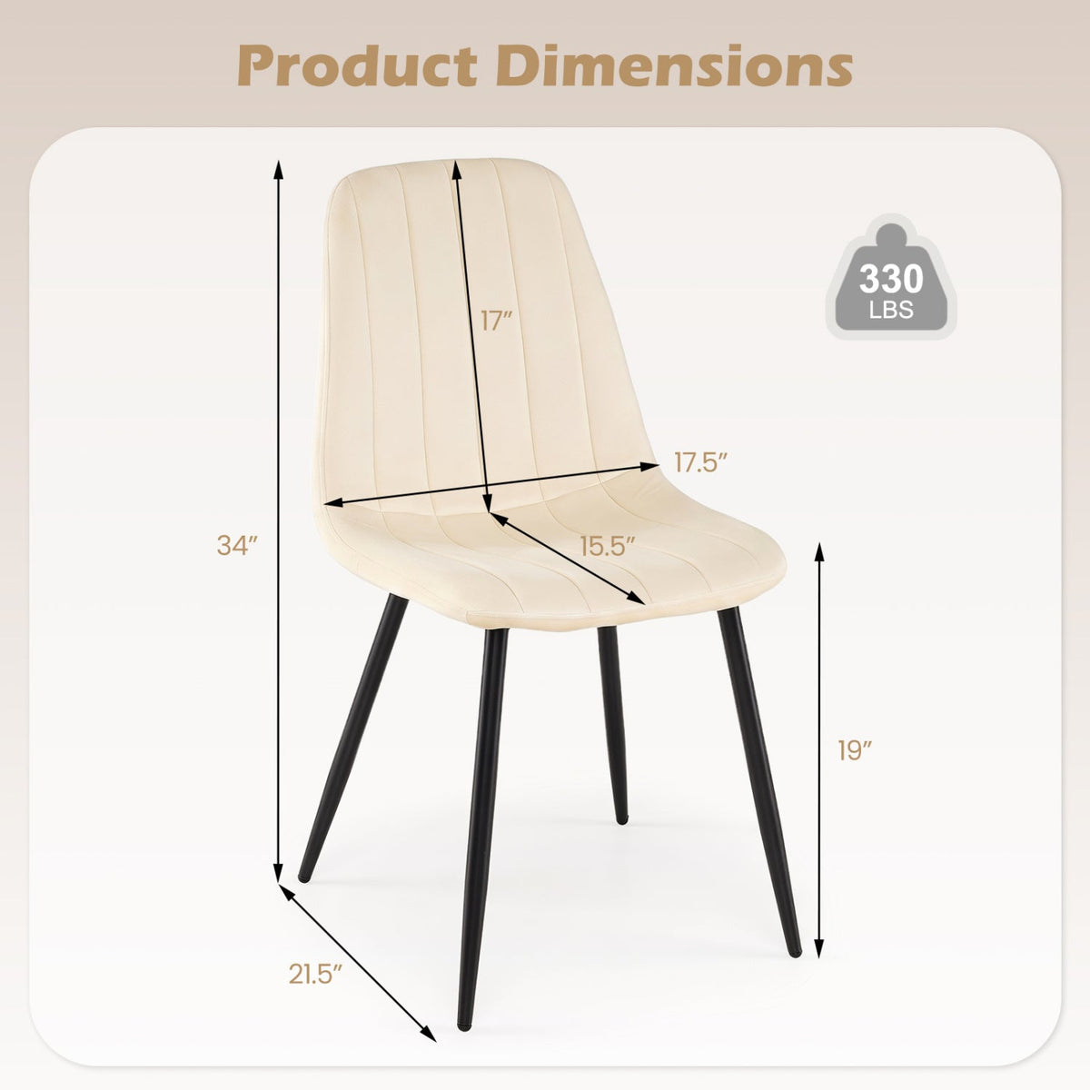 Upholstered Dining Chairs Set of 4 with Metal Legs 12