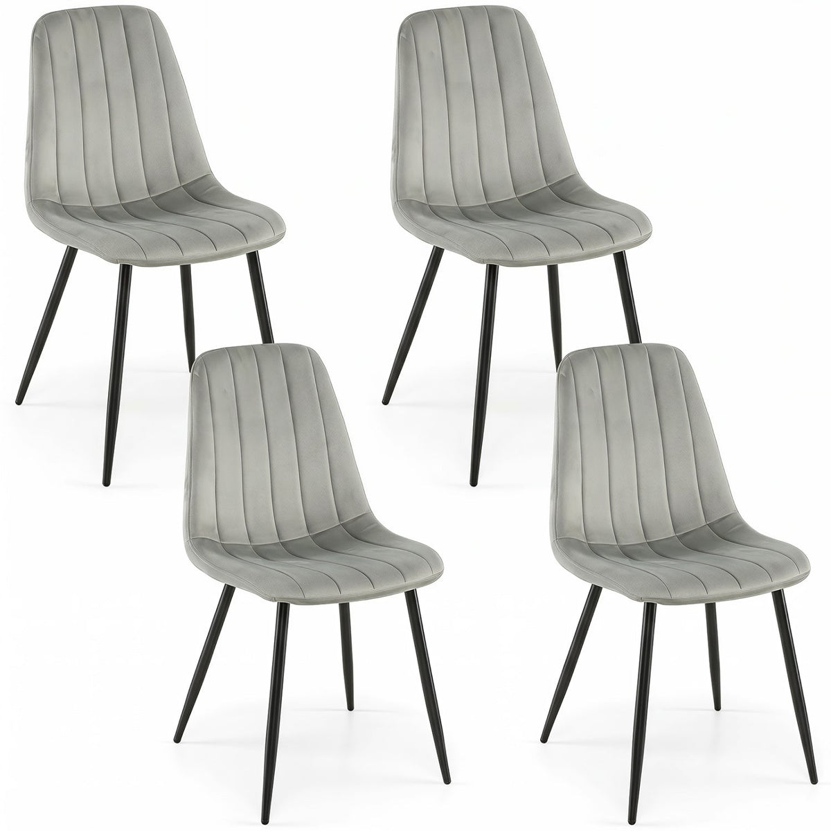 Upholstered Dining Chairs Set of 4 with Metal Legs 3