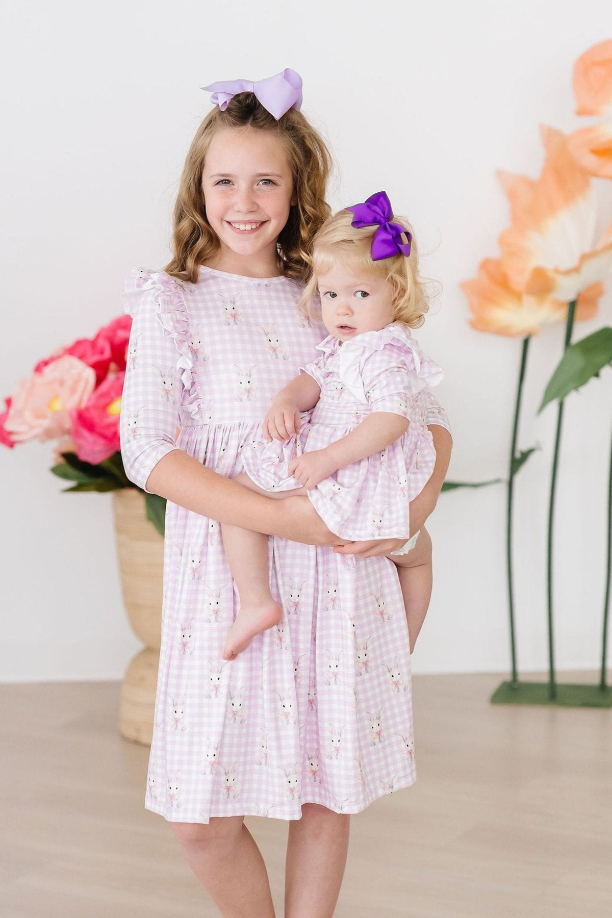 Baby Bunnies 3/4 Sleeve Ruffle Twirl Dress 3