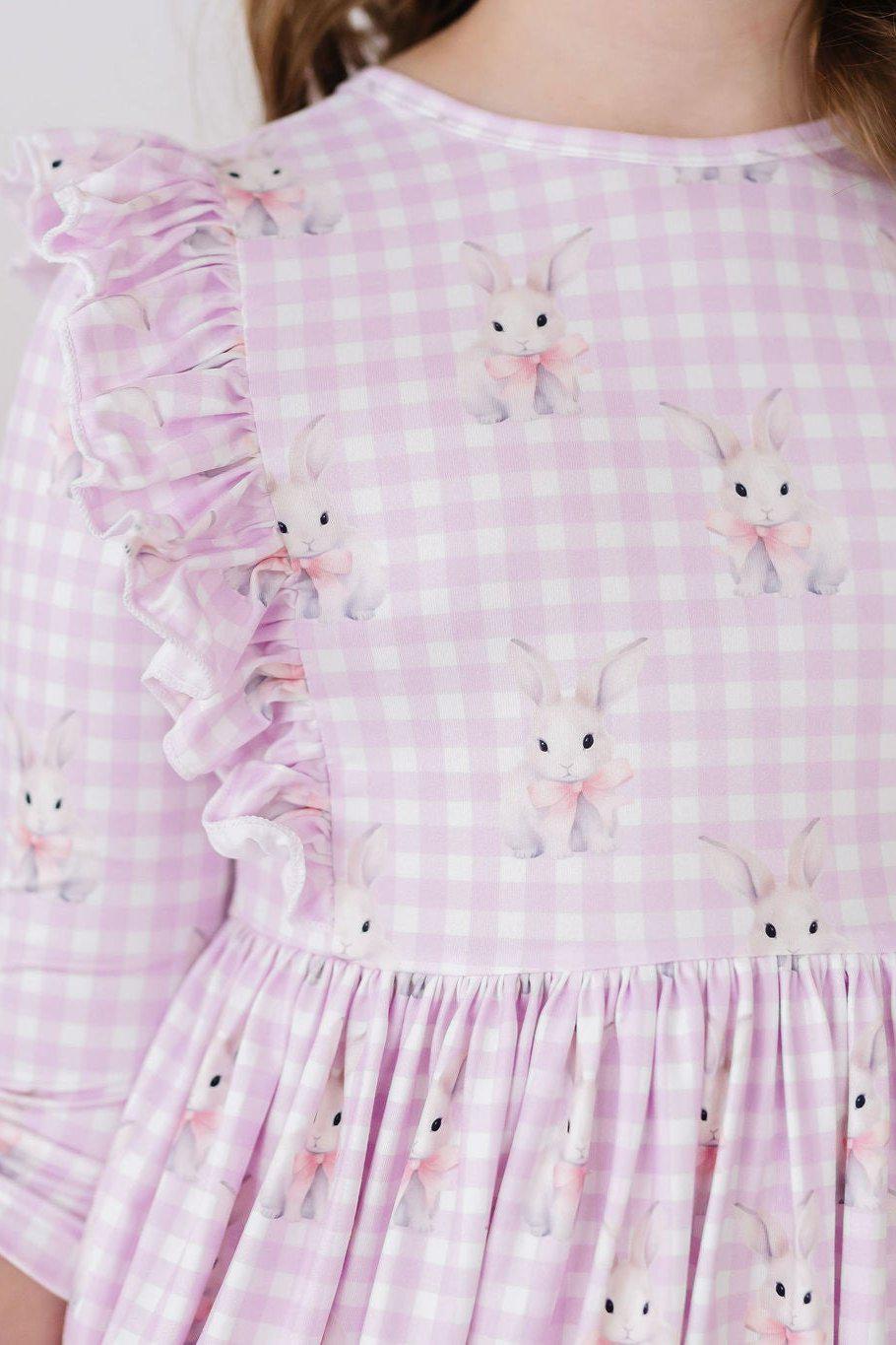 Baby Bunnies 3/4 Sleeve Ruffle Twirl Dress 6