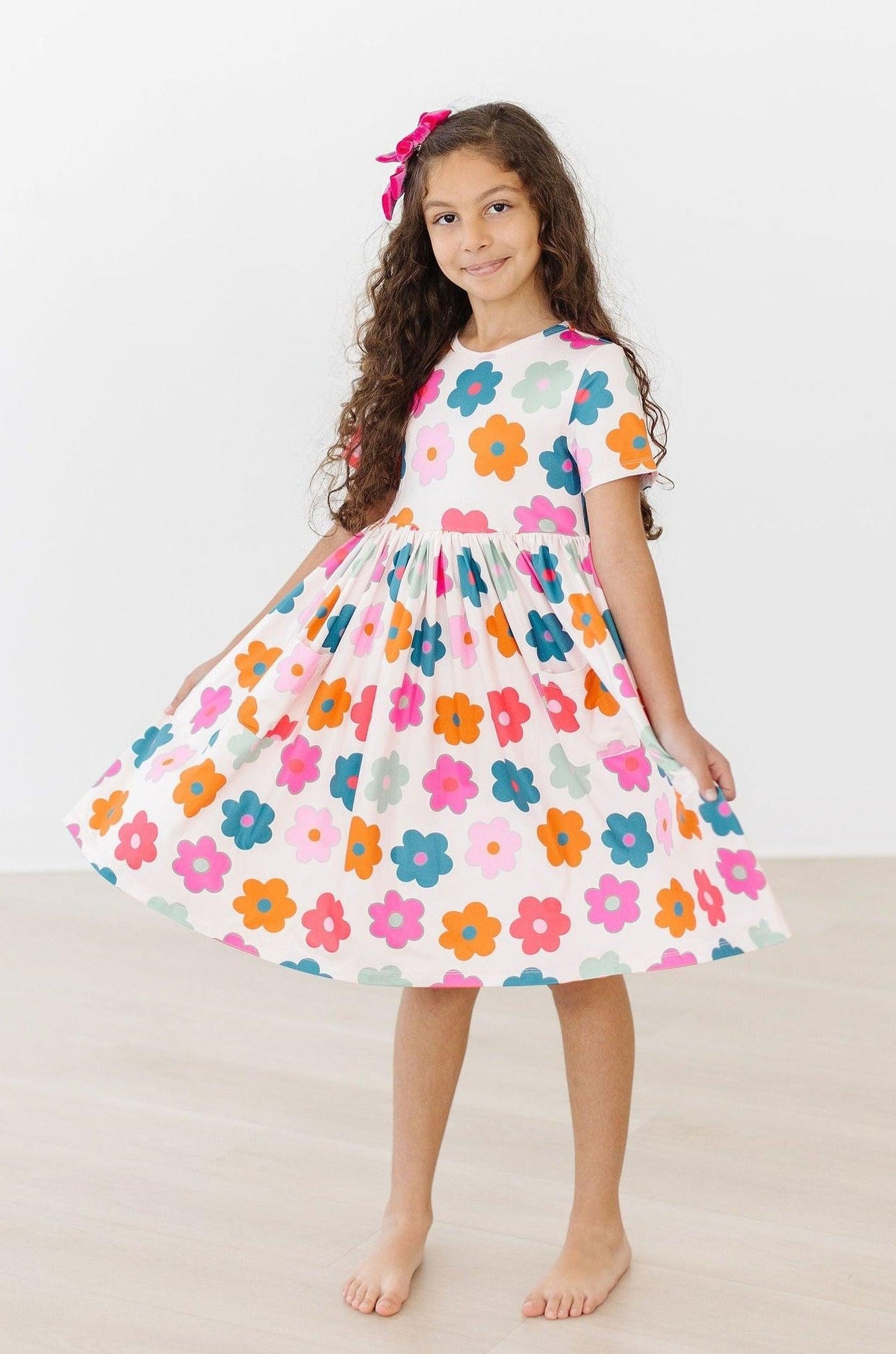 Retro Floral S/S Pocket Twirl Dress 2