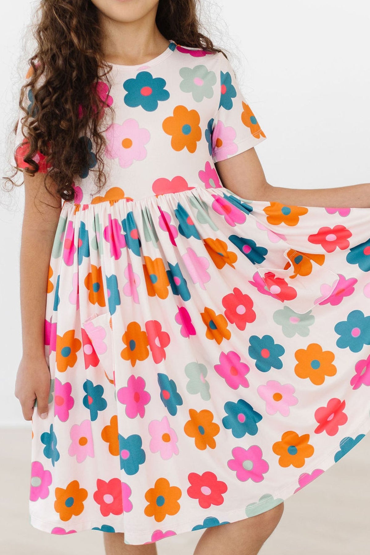 Retro Floral S/S Pocket Twirl Dress 1