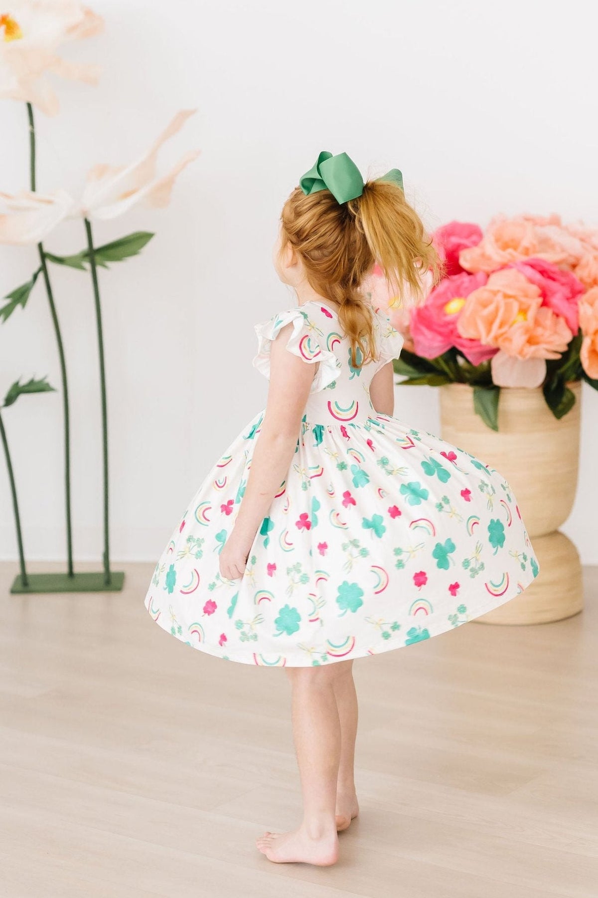 SALE Top of the Mornin' Flutter Sleeve Twirl Dress 3