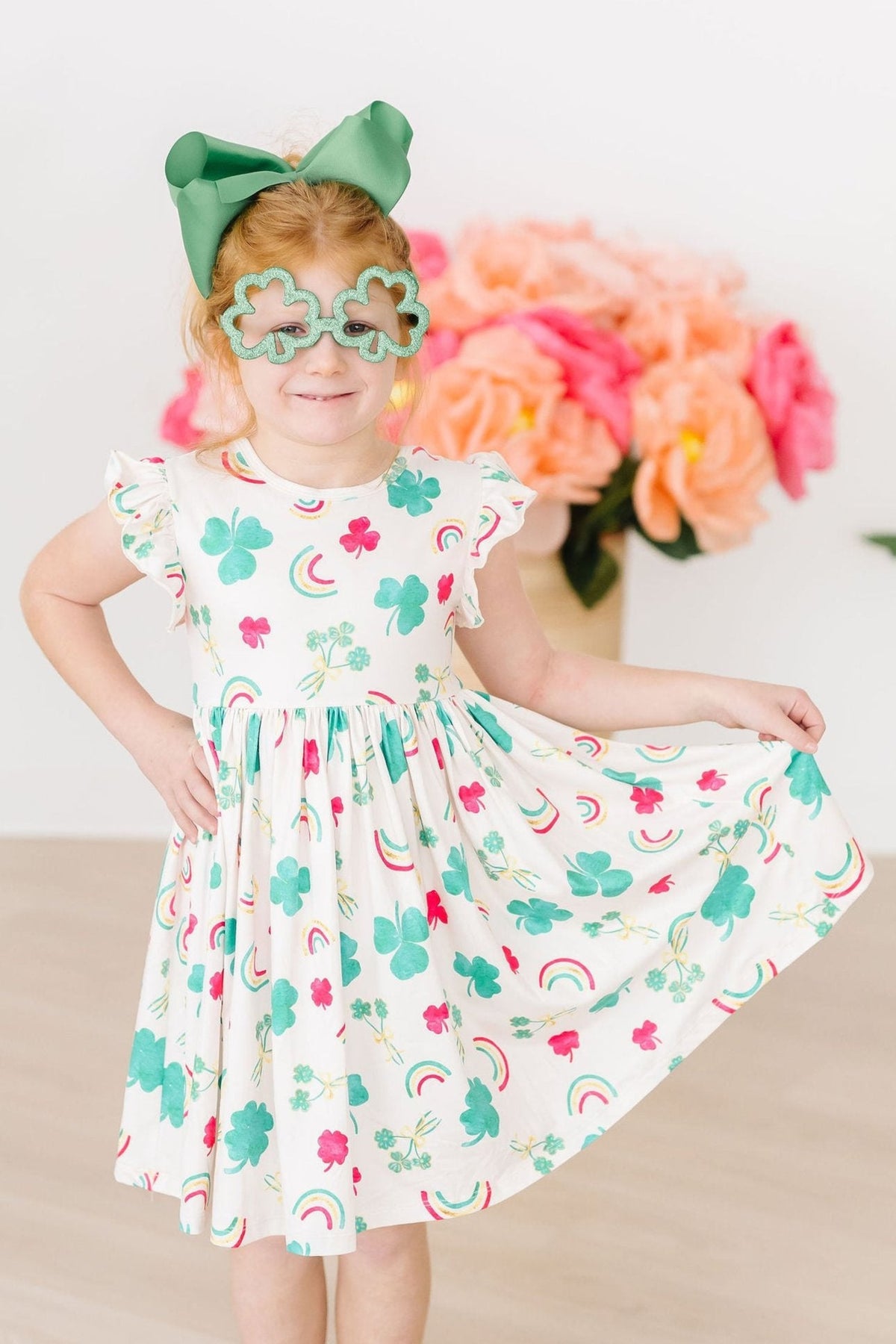 SALE Top of the Mornin' Flutter Sleeve Twirl Dress 1