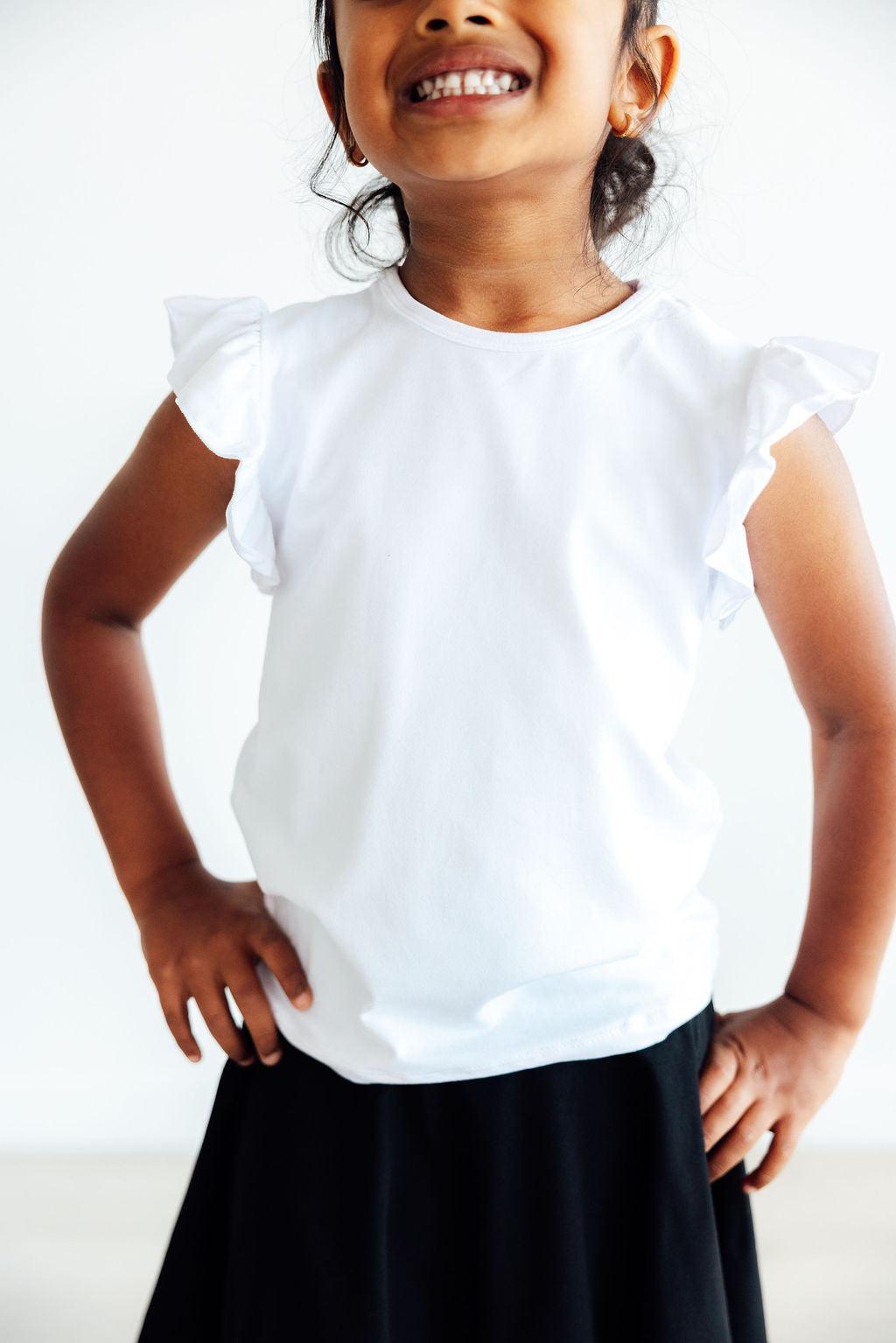 White S/S Ruffle Tee 2