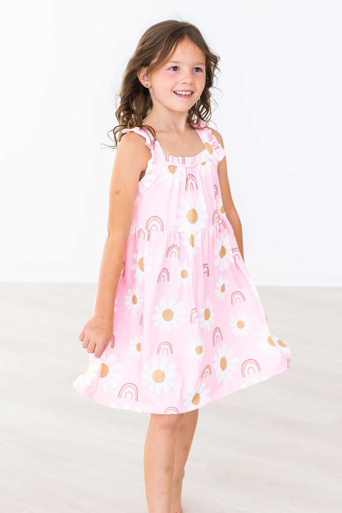 You are My Sunshine Ruffle Cross Back Dress 1