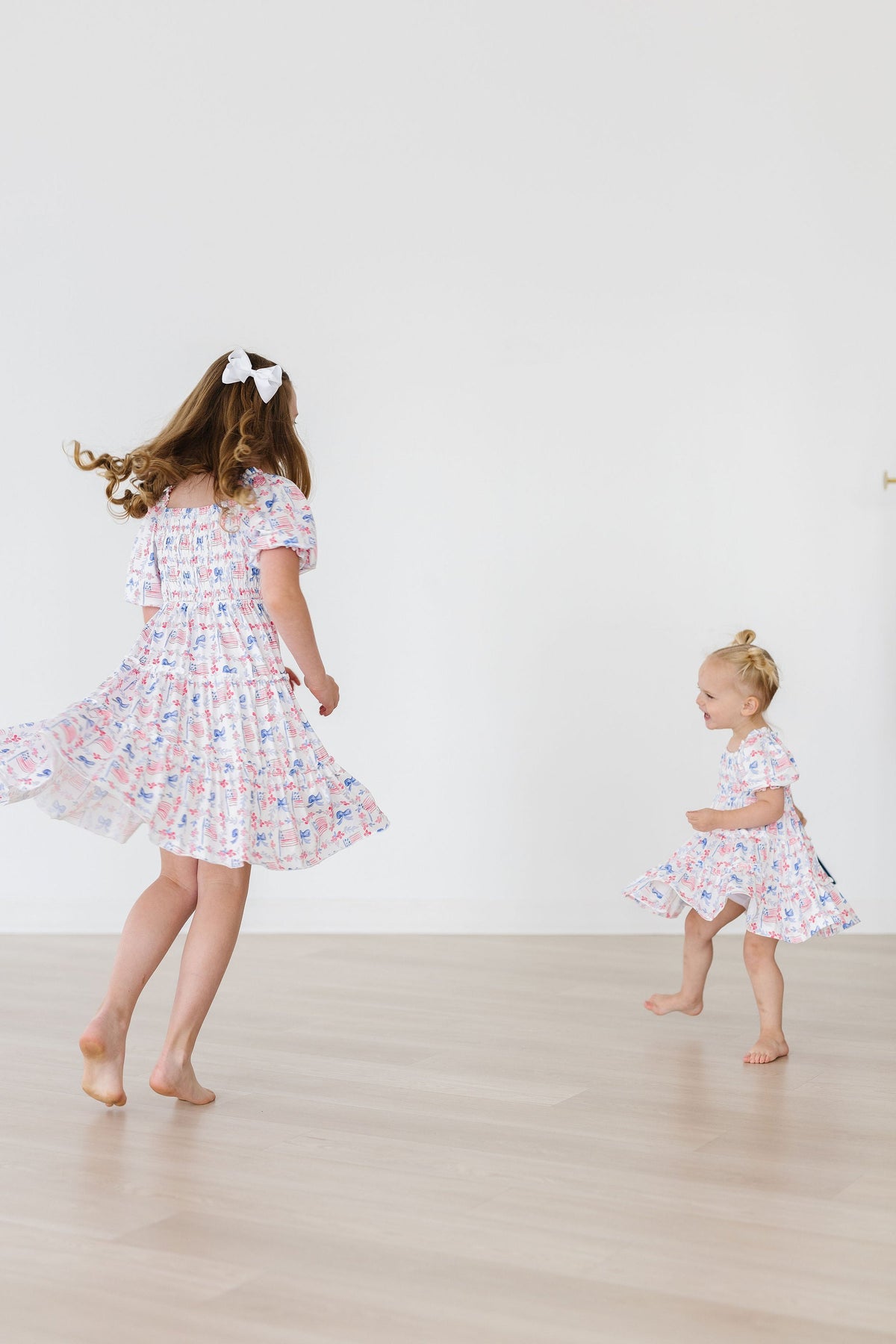 Vintage Flags Smocked Ruffle Dress 8