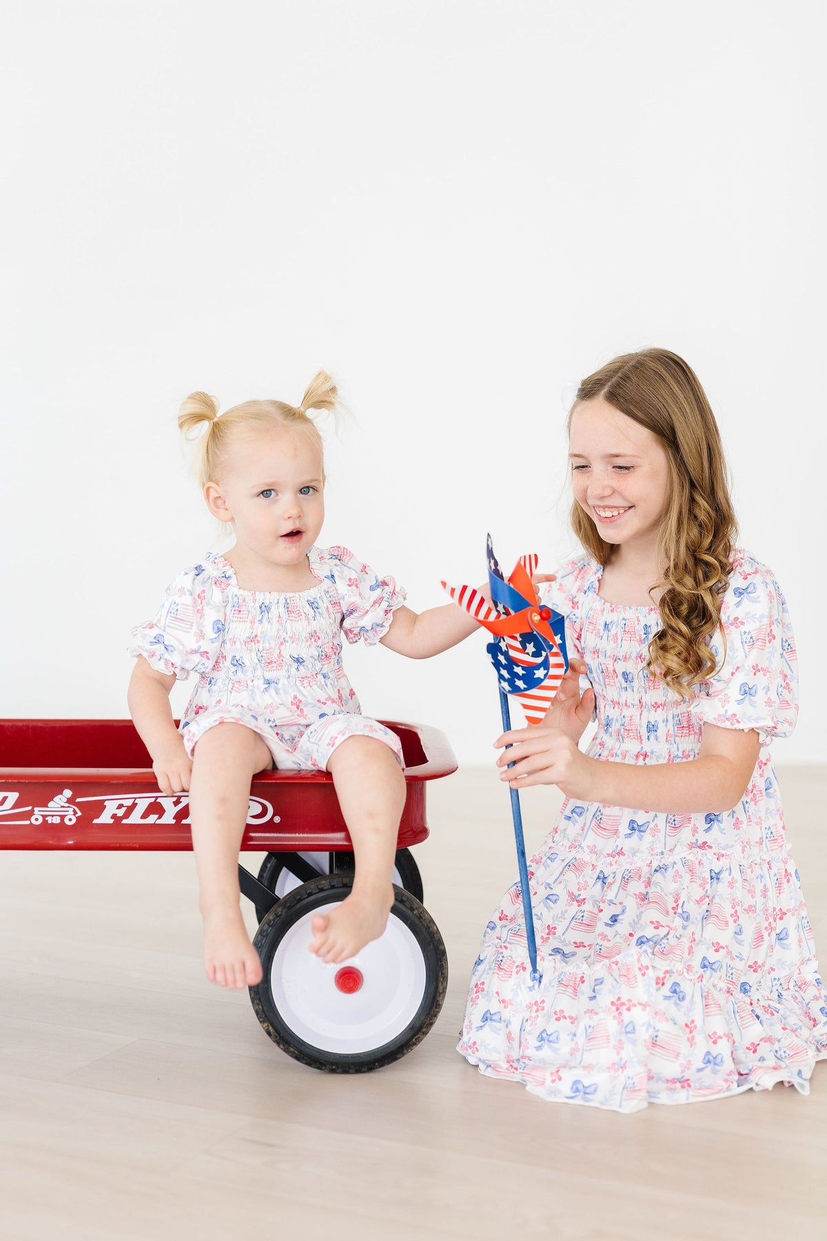 Vintage Flags Smocked Ruffle Dress 1