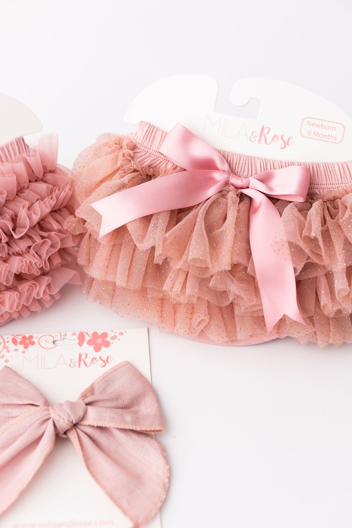 Vintage Pink & Gold Glitter Ruffle Tutu Bloomer 2