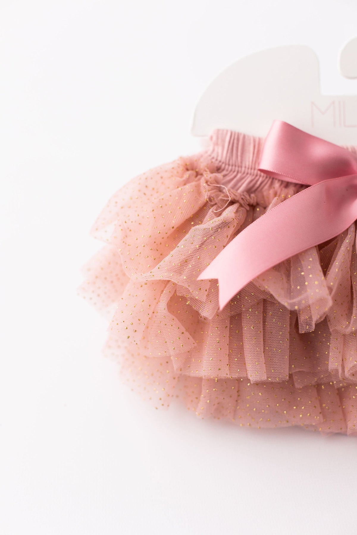 Vintage Pink & Gold Glitter Ruffle Tutu Bloomer 3