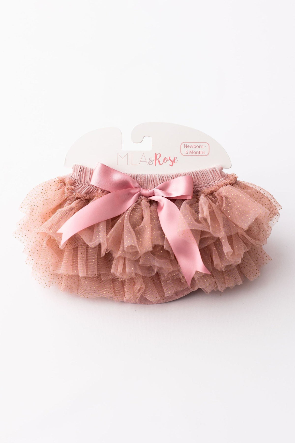 Vintage Pink & Gold Glitter Ruffle Tutu Bloomer 1