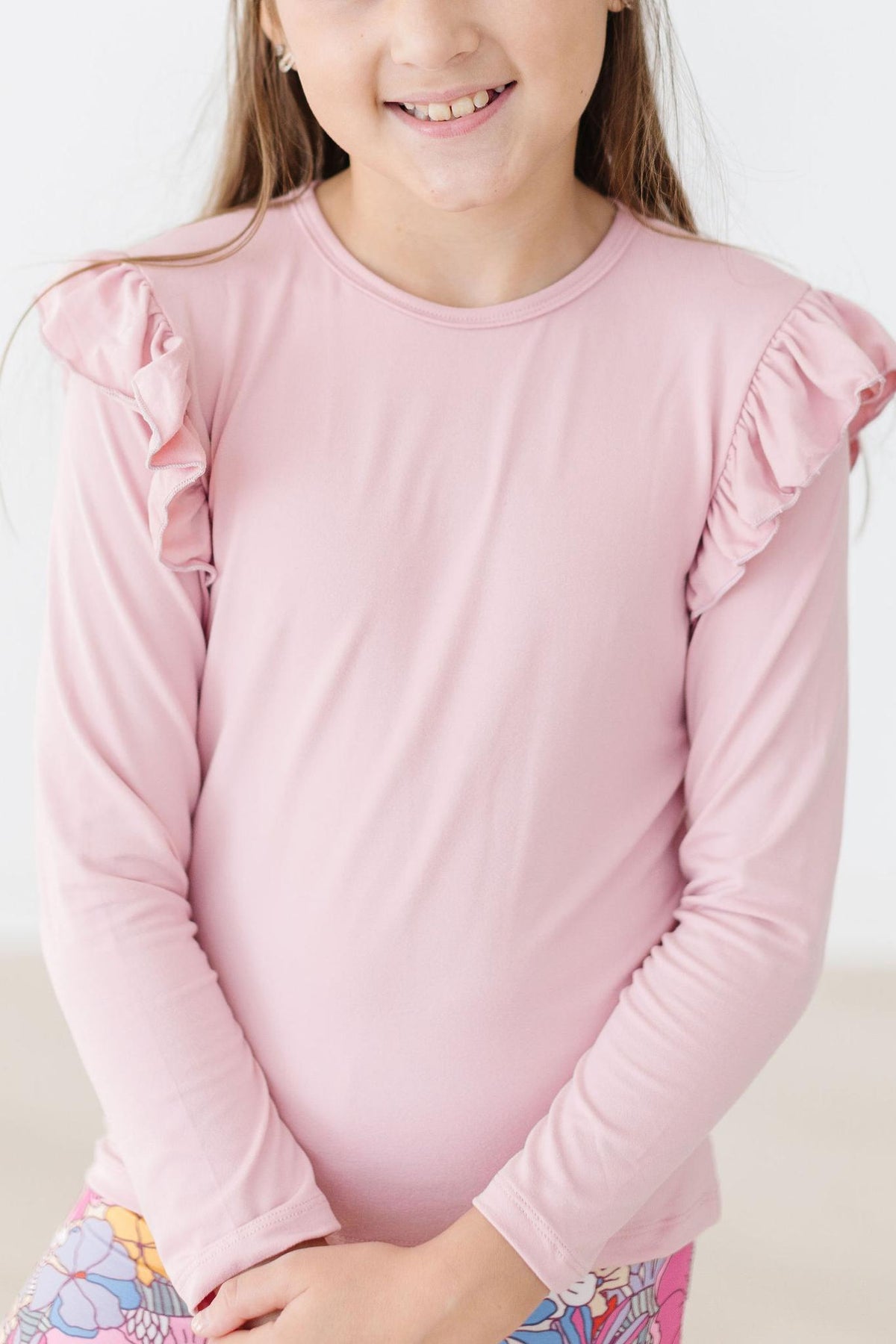 Vintage Pink L/S Ruffle Tee 2