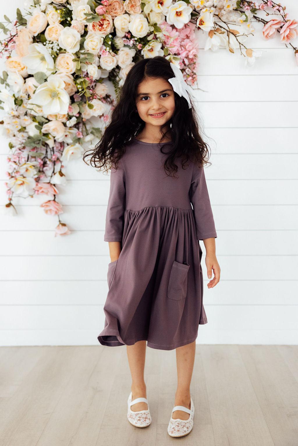 Vintage Violet 3/4 Sleeve Pocket Twirl Dress 2