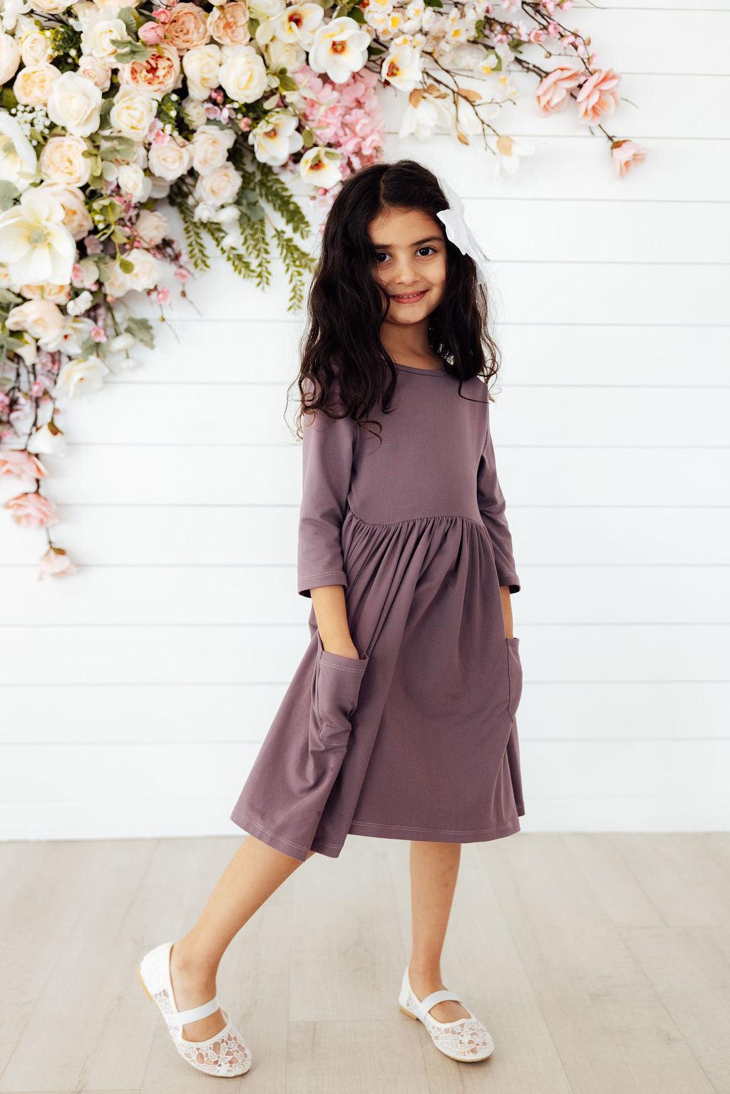 Vintage Violet 3/4 Sleeve Pocket Twirl Dress 4