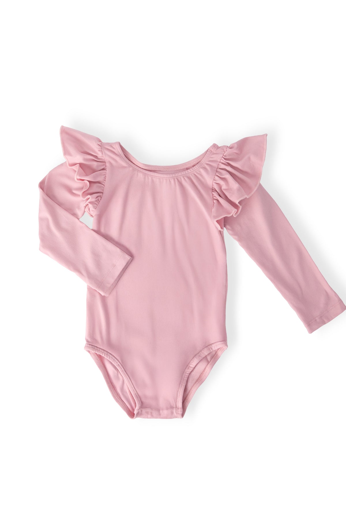 Vintage Pink L/S Flutter Sleeve Leotard 1