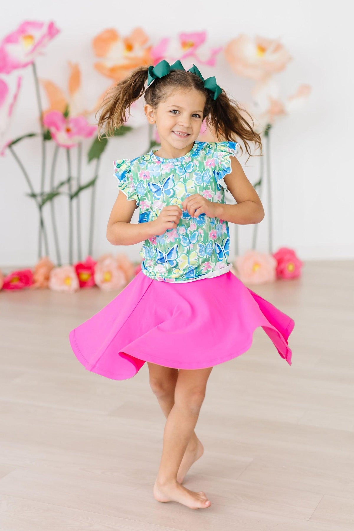 Watercolor Butterflies S/S Ruffle Tee 4