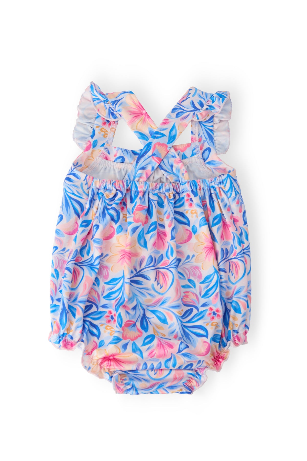 Watercolor Floral Ruffle Cross Back Romper 2