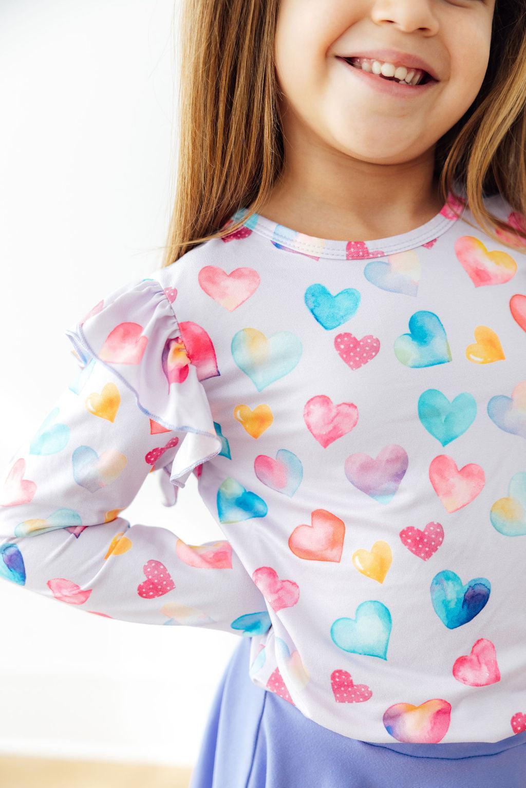 Watercolor Kisses L/S Ruffle Tee 5