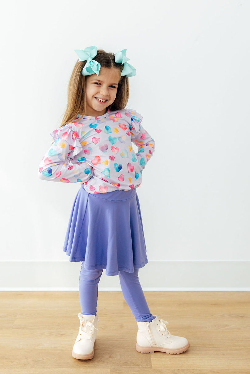 Watercolor Kisses L/S Ruffle Tee 4