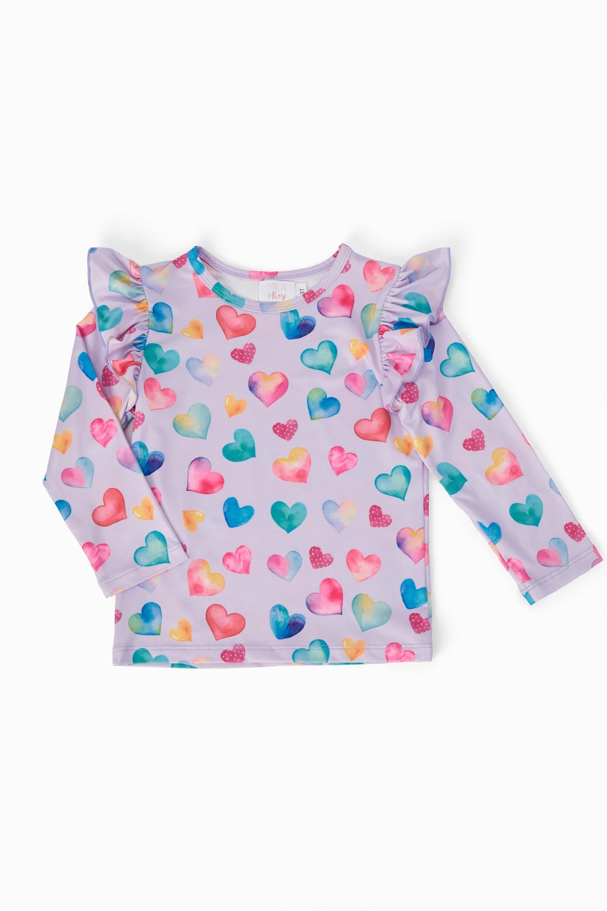 Watercolor Kisses L/S Ruffle Tee 1