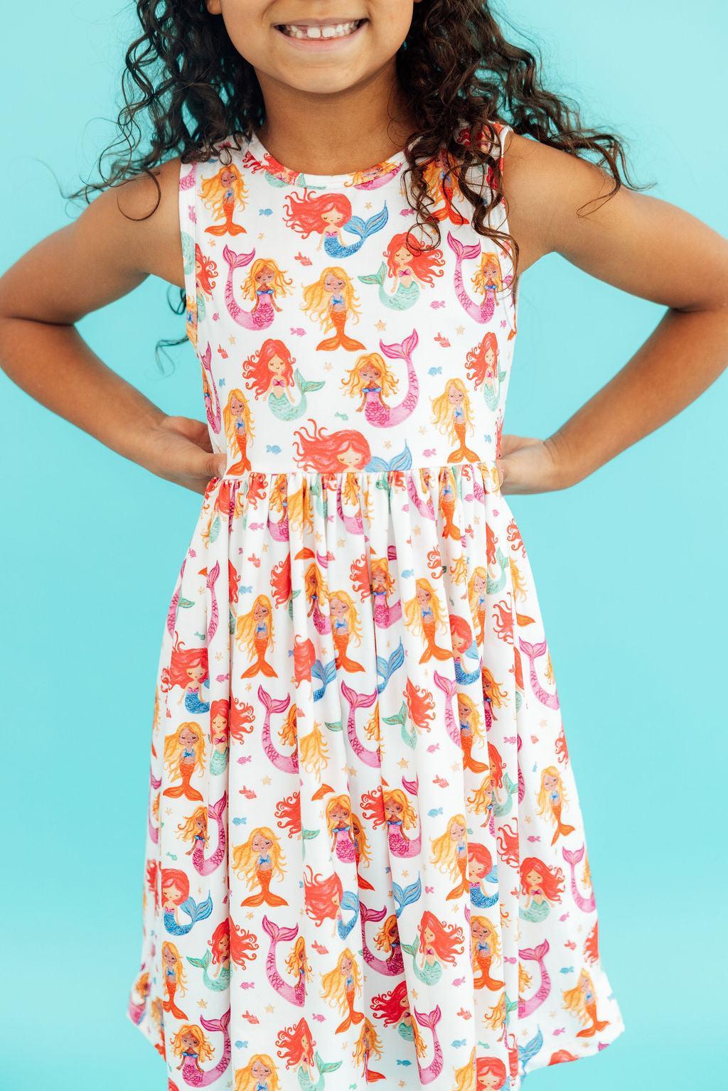Watercolor Mermaids Tank Twirl Dress 1
