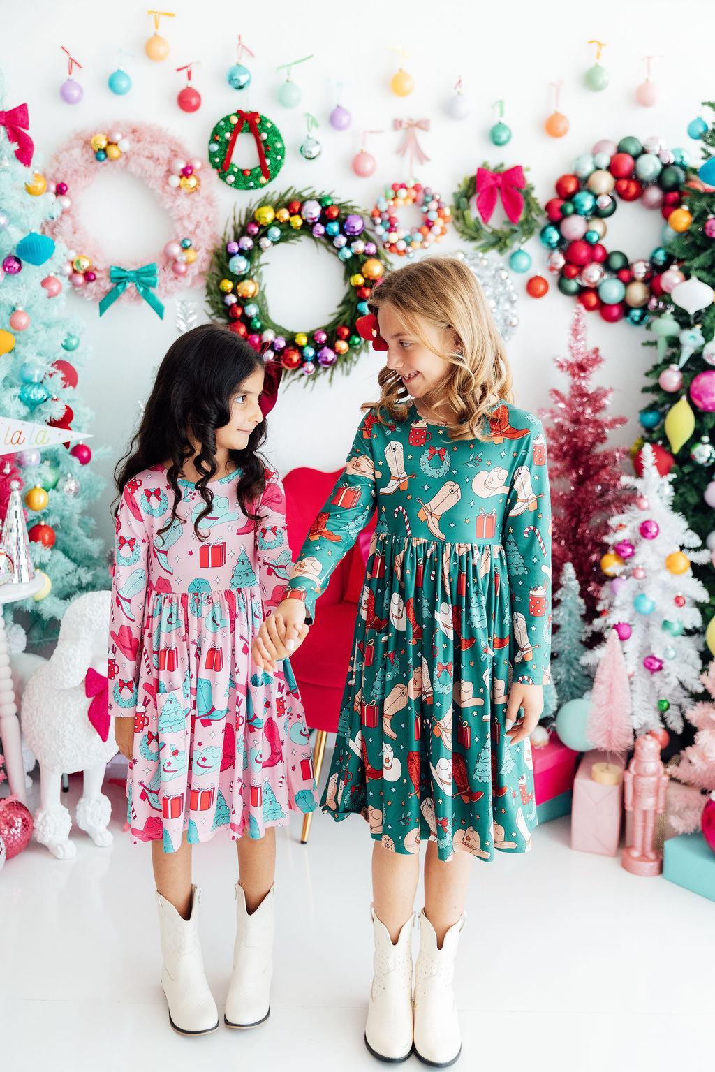 Western Wonderland L/S Pocket Twirl Dress 2