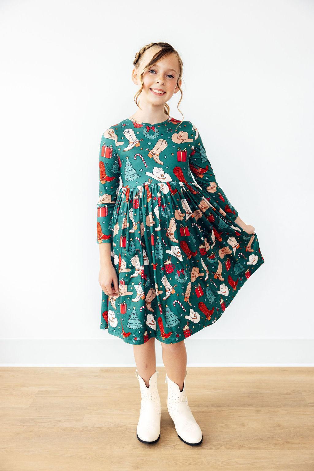 Western Wonderland L/S Pocket Twirl Dress 4