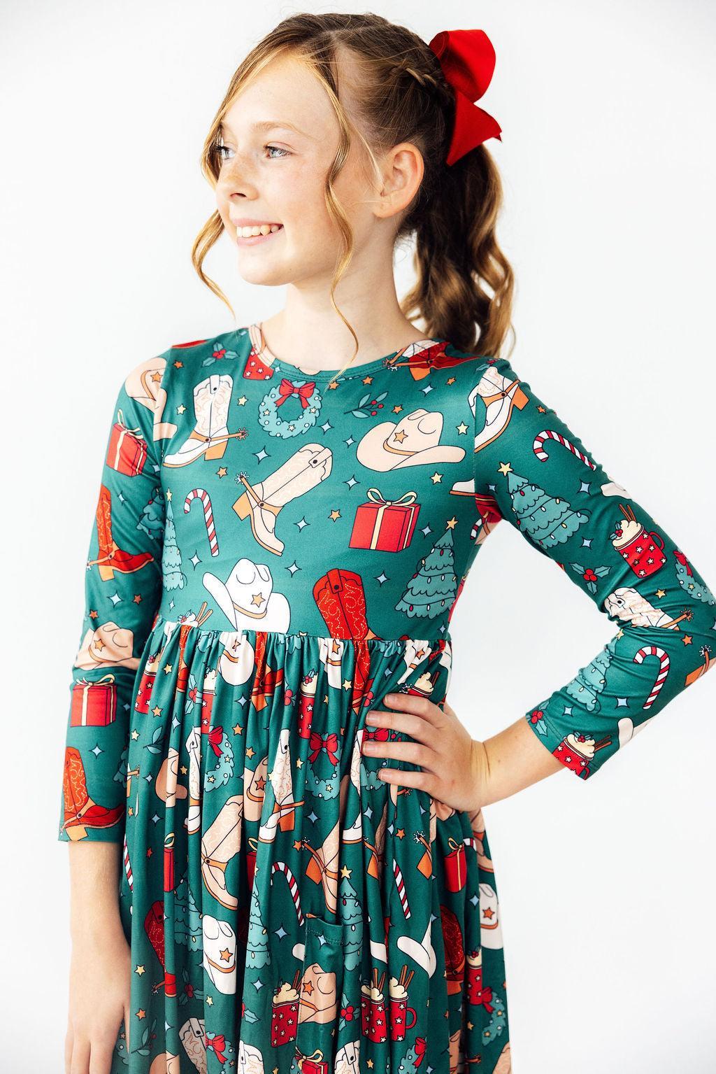 Western Wonderland L/S Pocket Twirl Dress 6