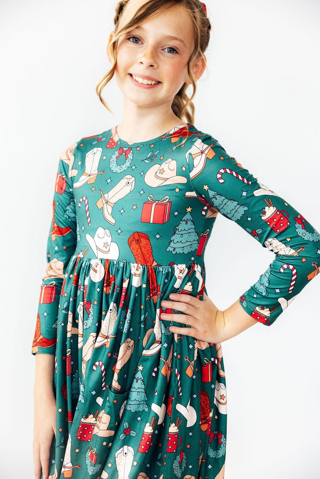 Western Wonderland L/S Pocket Twirl Dress 1