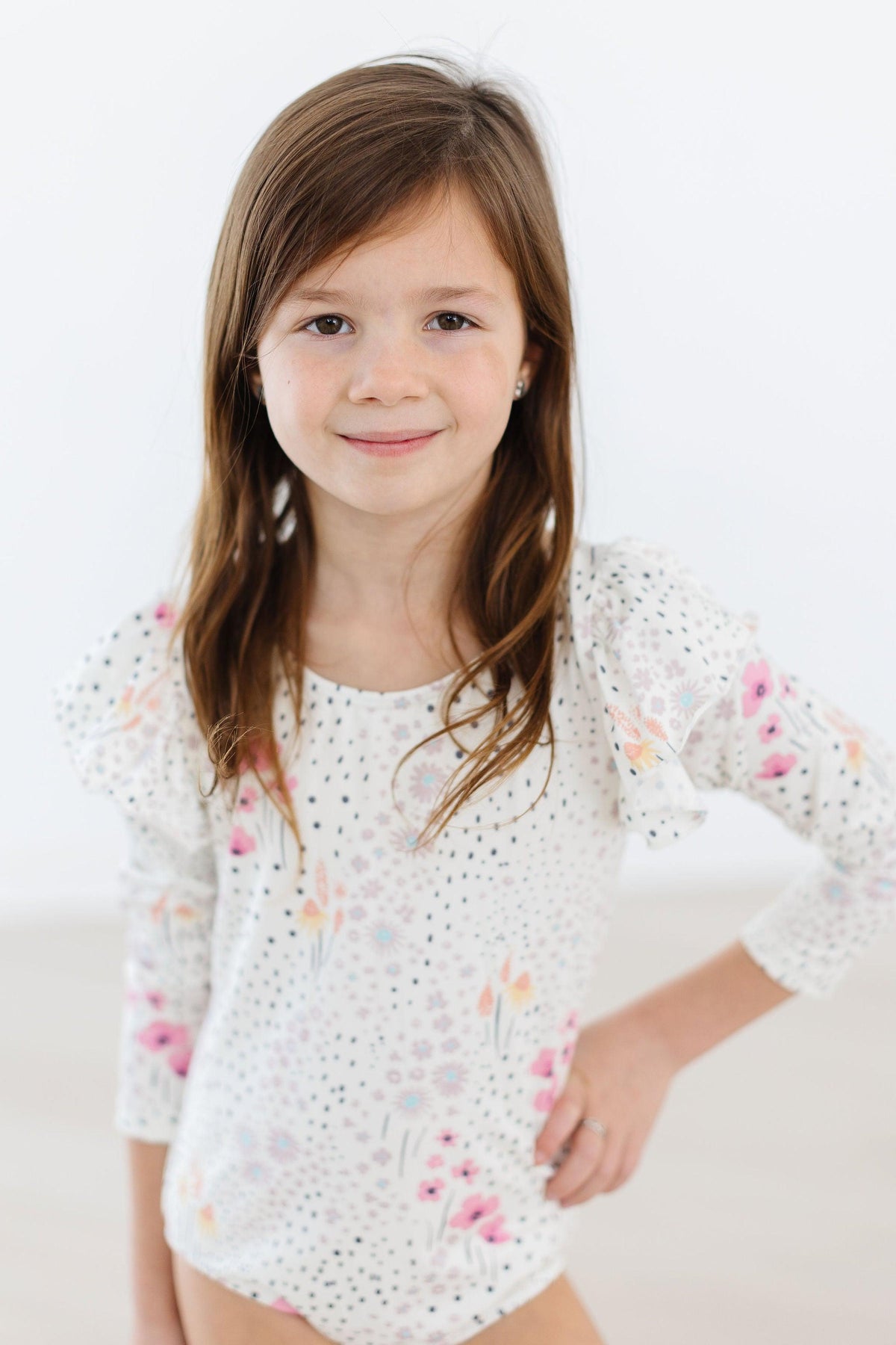 Whimsical Wildflowers L/S Flutter Sleeve Leotard 2