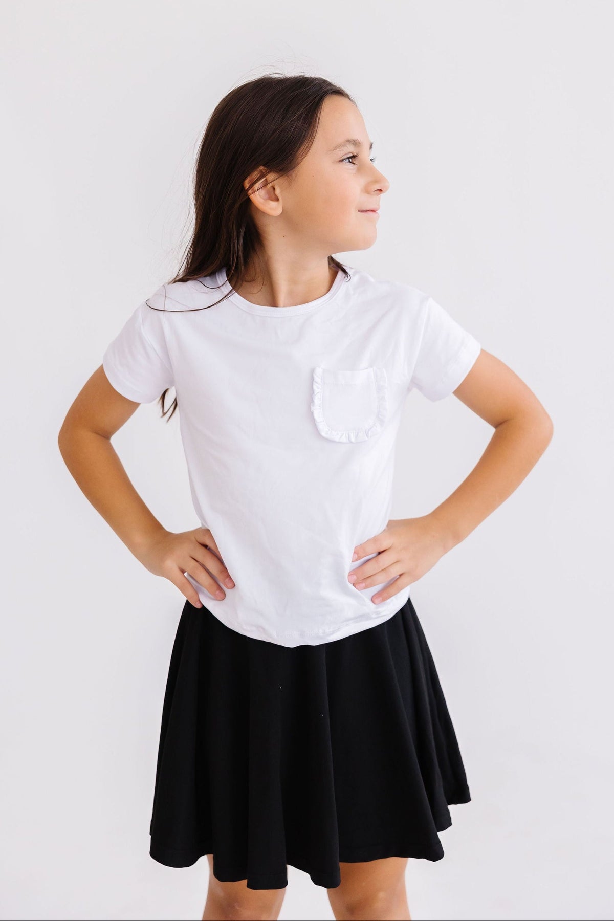 White Ruffle Pocket Tee 5