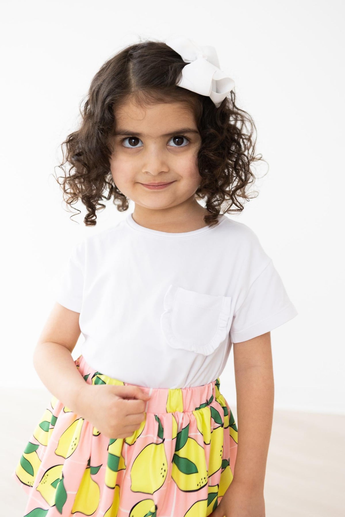 White Ruffle Pocket Tee 6