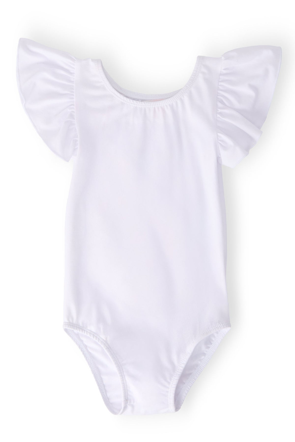 White S/S Flutter Sleeve Leotard 1