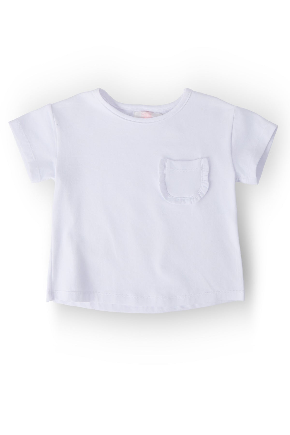 White Ruffle Pocket Tee 1