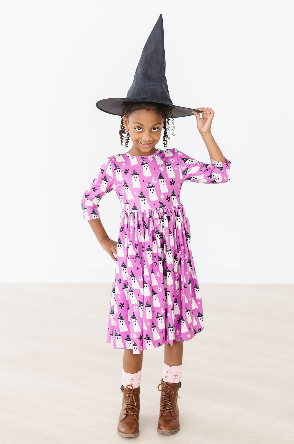 Witches Boo 3/4 Sleeve Pocket Twirl Dress 2