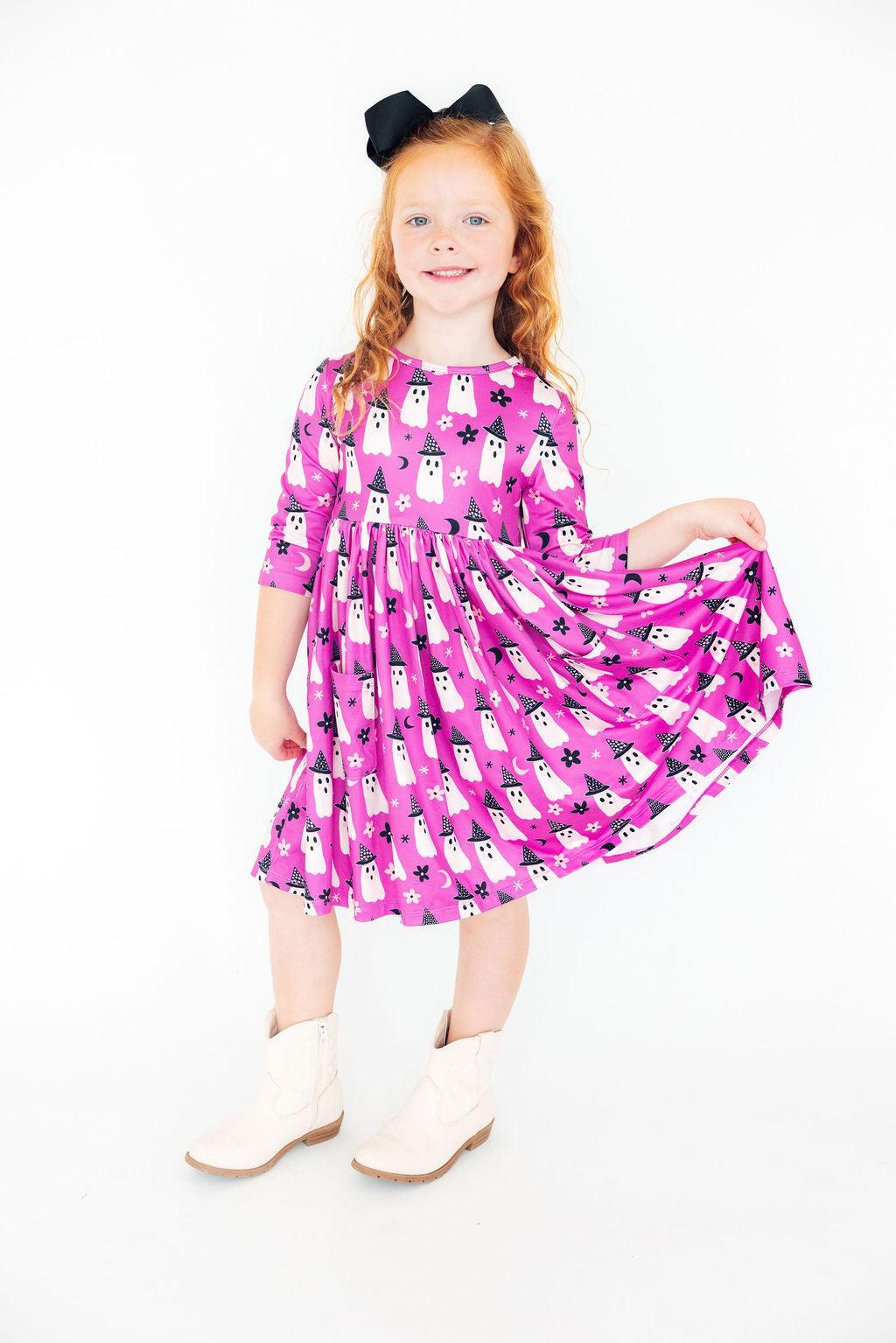 Witches Boo 3/4 Sleeve Pocket Twirl Dress 5