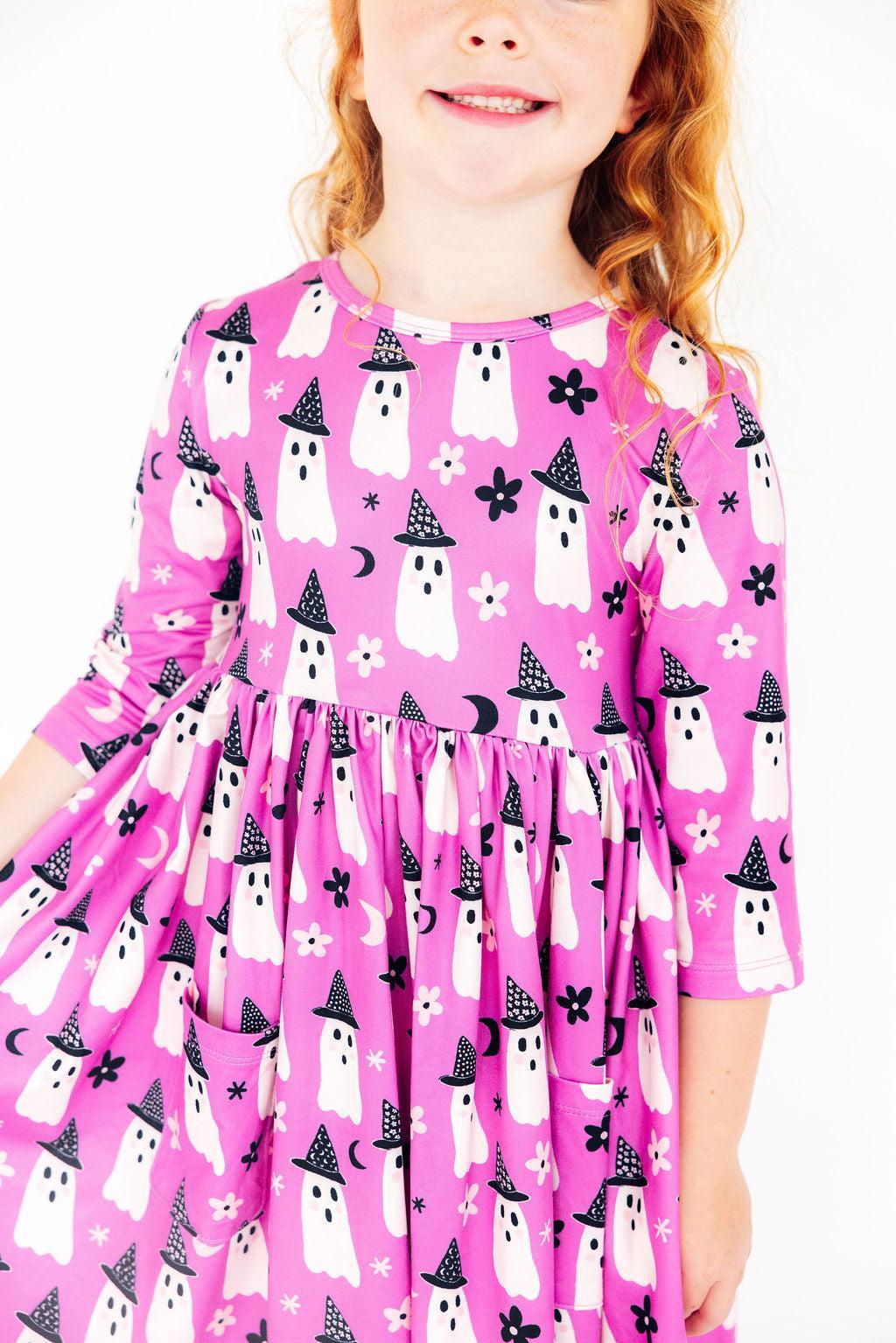 Witches Boo 3/4 Sleeve Pocket Twirl Dress 6