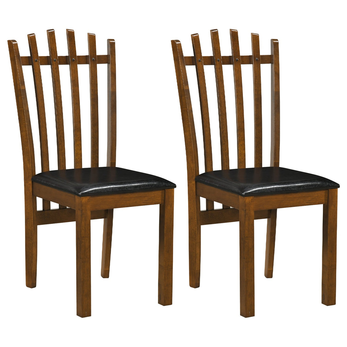 Dining Chairs Set of 2 with Spindle Back and PU Leather Seat 3