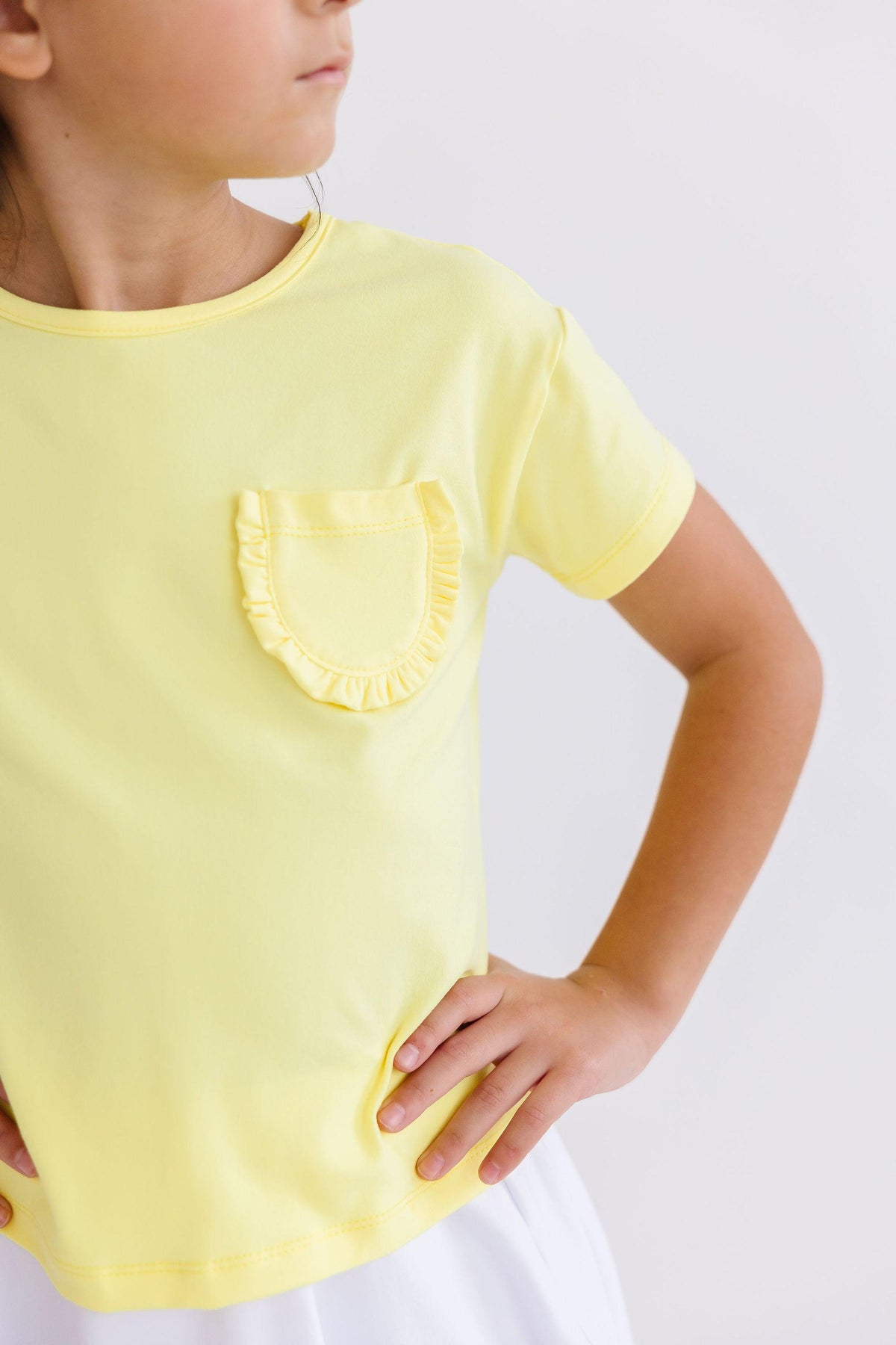 Yellow Ruffle Pocket Tee 2
