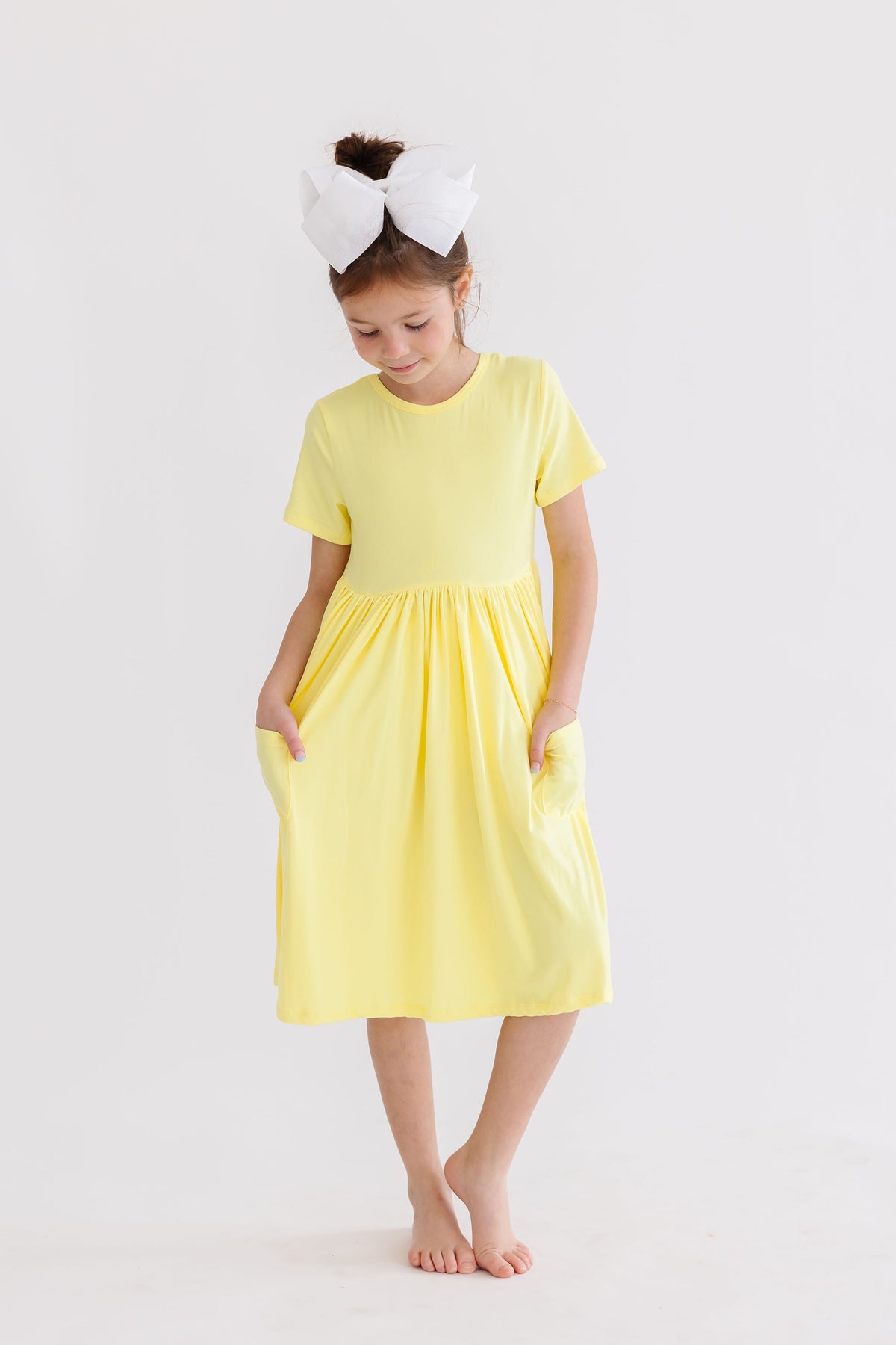 Yellow S/S Pocket Twirl Dress 4