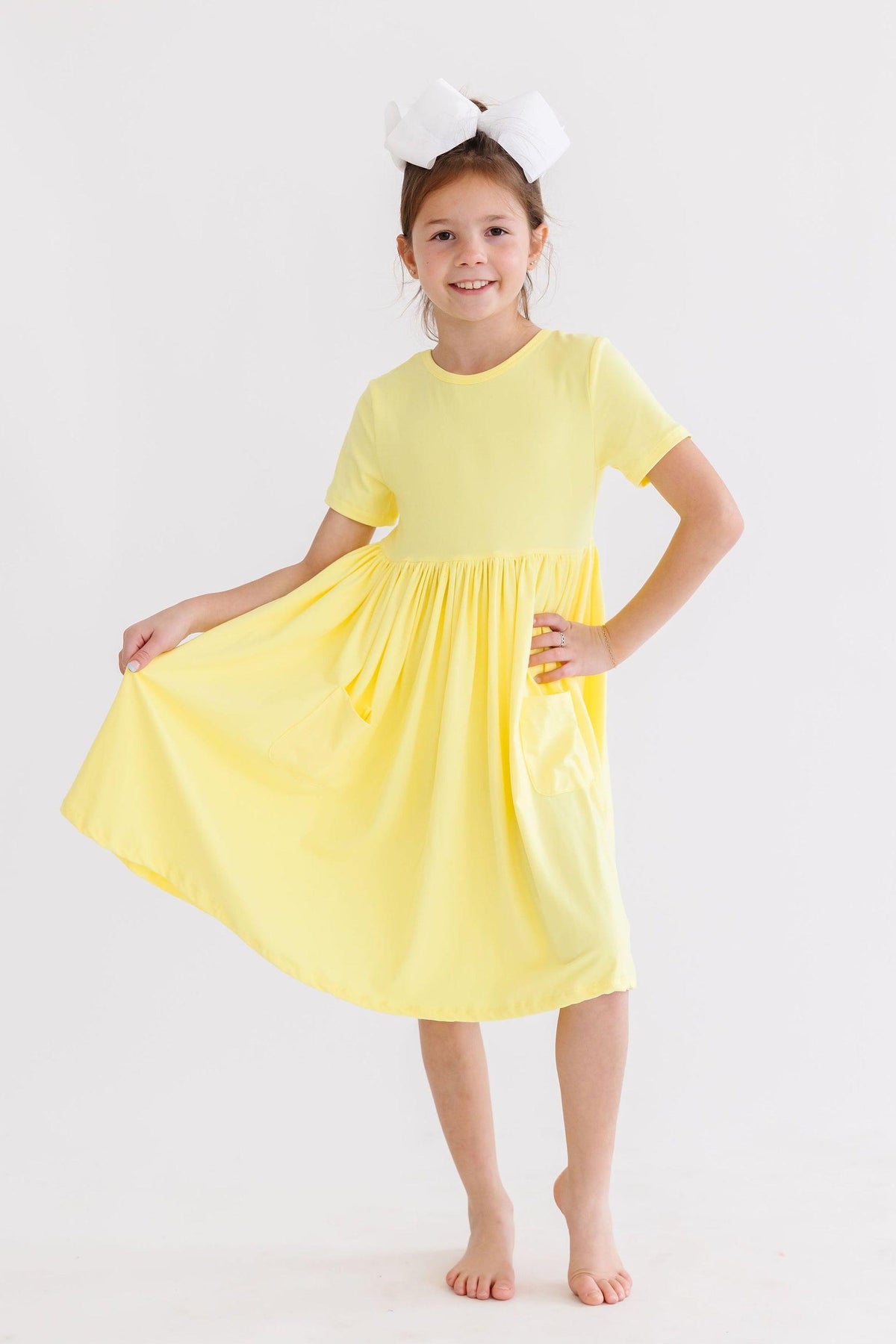 Yellow S/S Pocket Twirl Dress 5