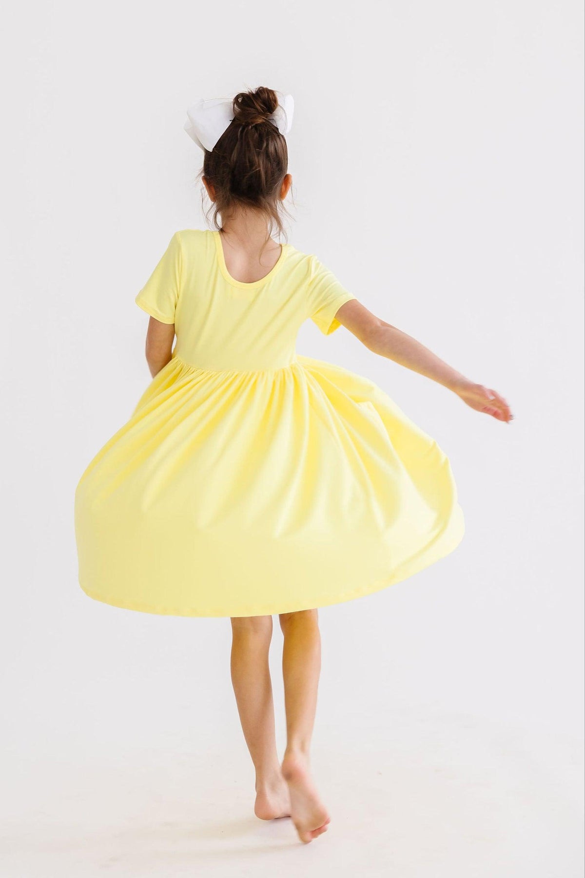 Yellow S/S Pocket Twirl Dress 6