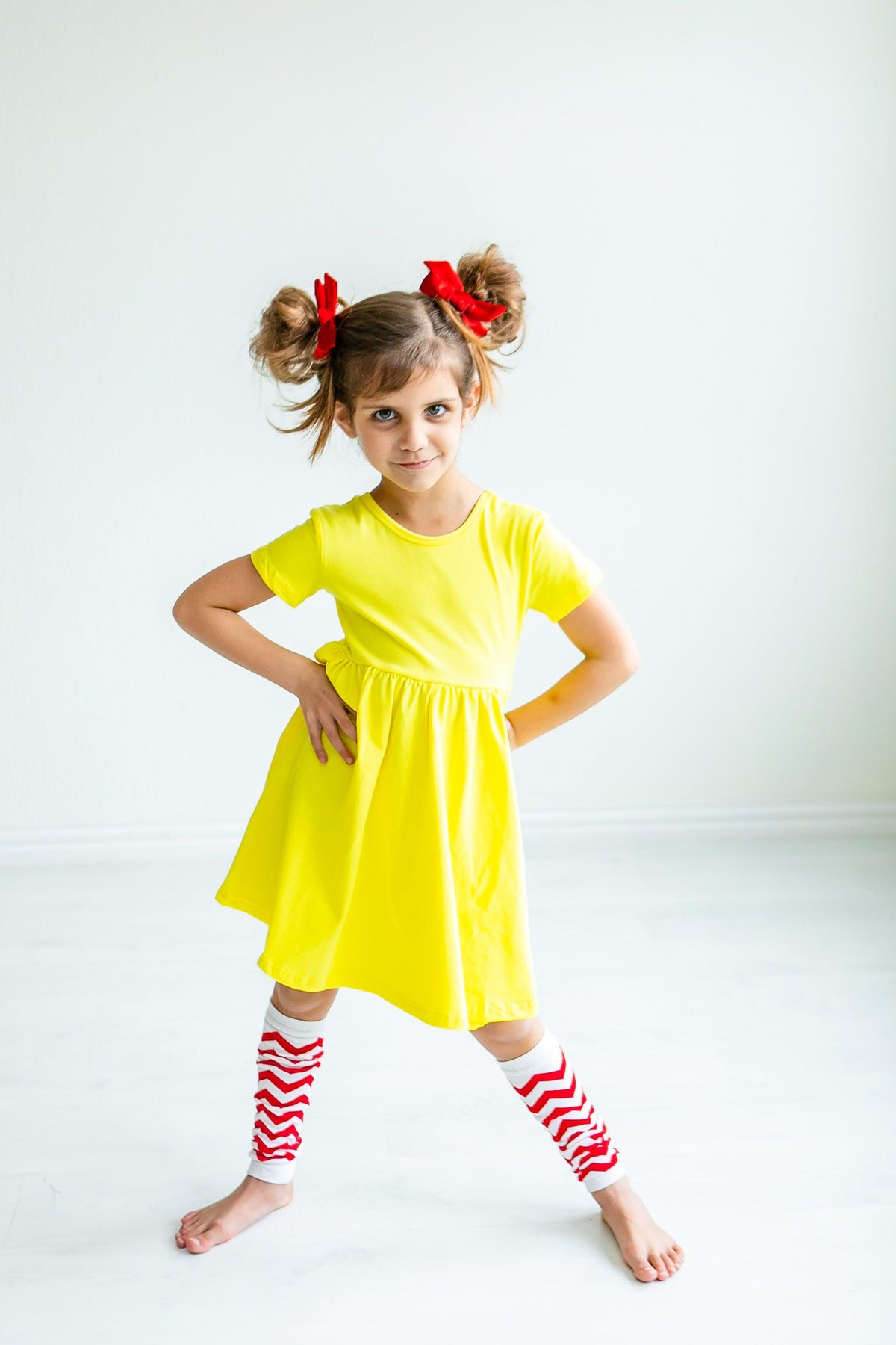 Yellow S/S Pocket Twirl Dress 8