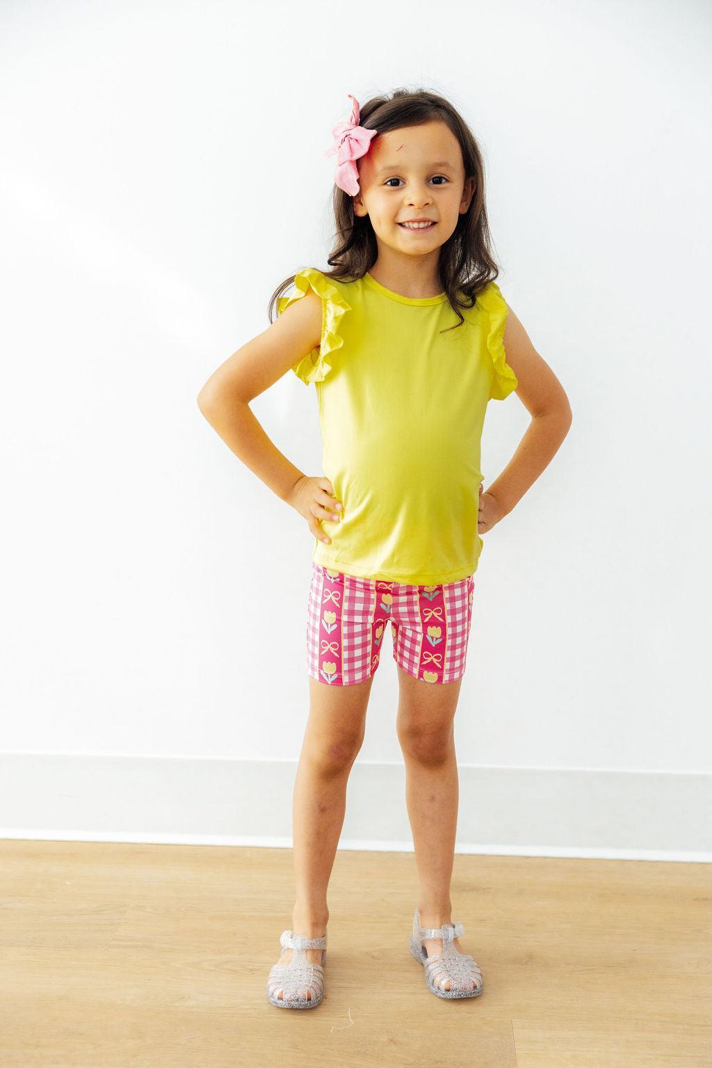 Yellow S/S Ruffle Tee 4