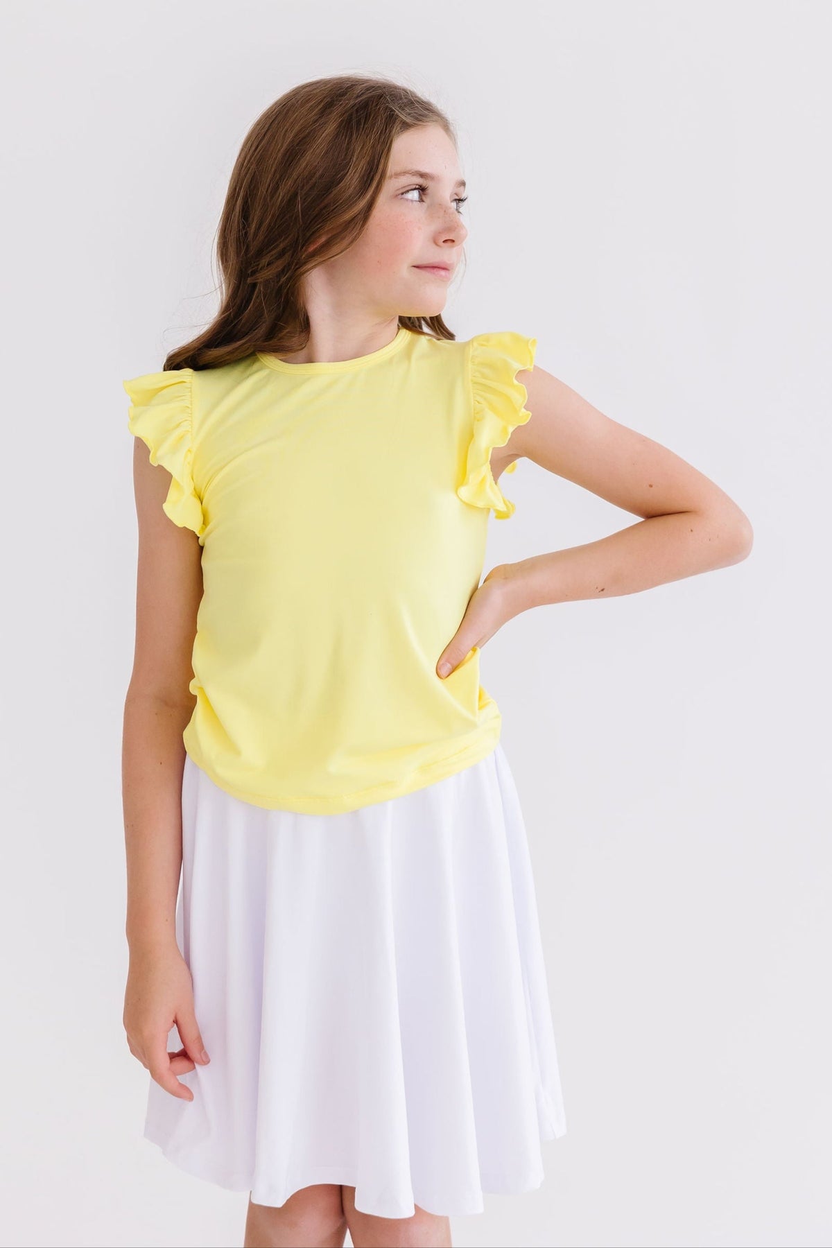 Yellow S/S Ruffle Tee 5