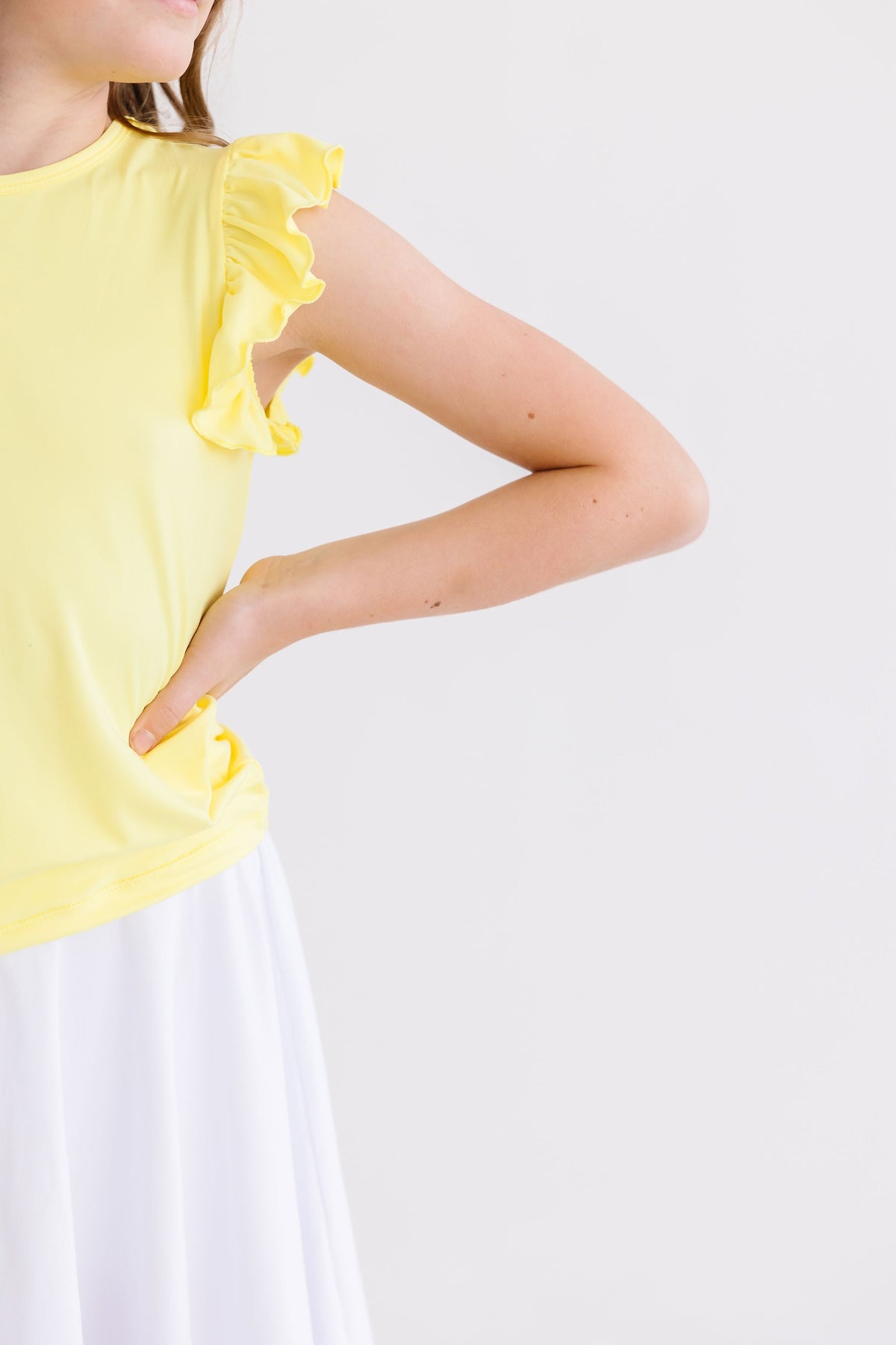 Yellow S/S Ruffle Tee 6