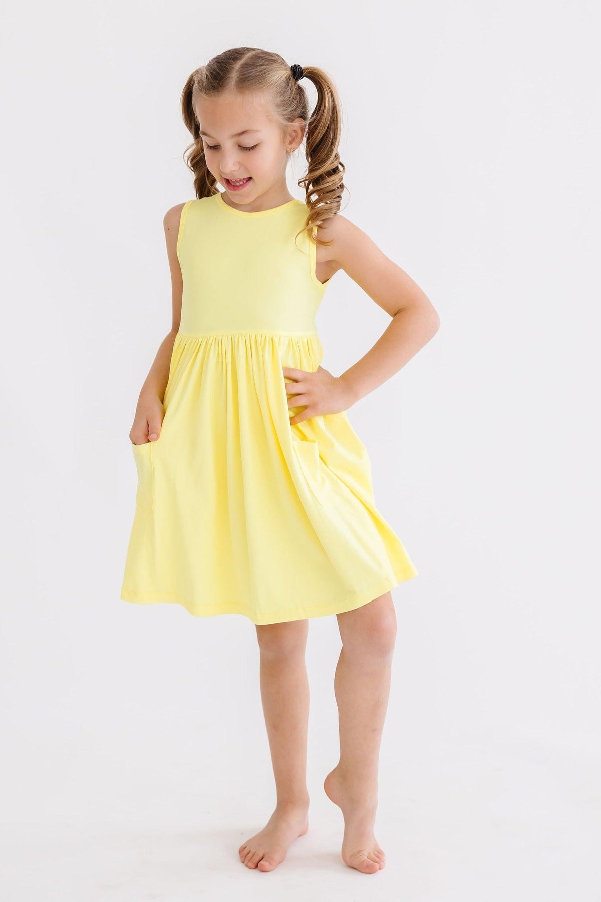 Yellow Tank Pocket Twirl Dress 3