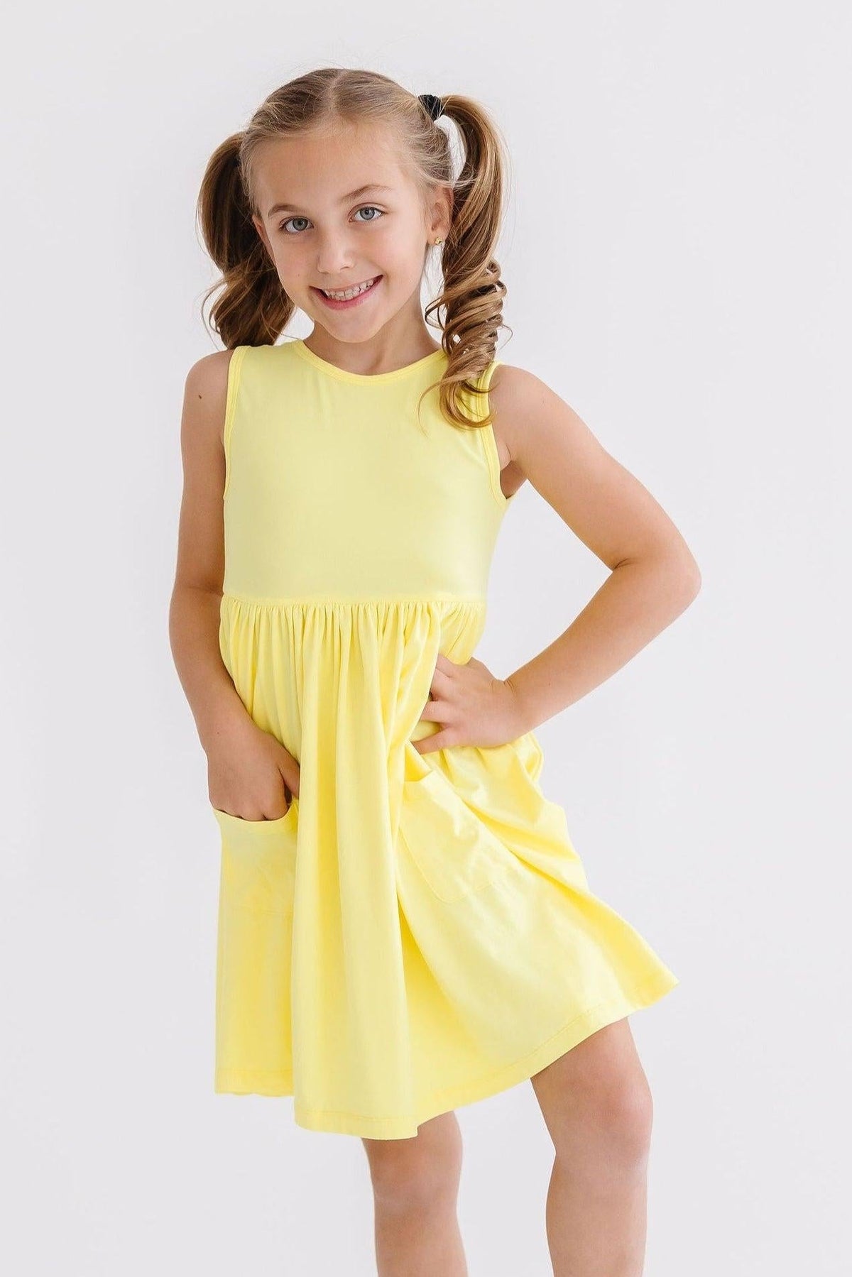 Yellow Tank Pocket Twirl Dress 1