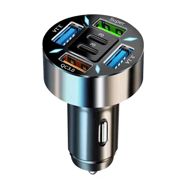 Qc30 Car Charger 66W Super Fast Charge Digital Display Car Charger 4