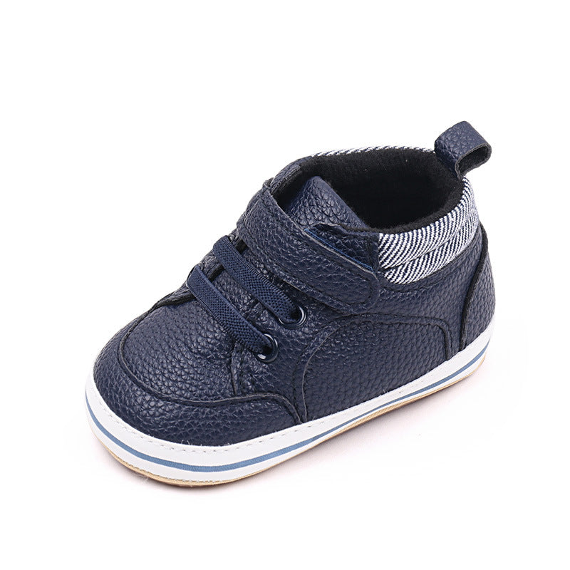 Fashionable Solid-color PU Leather First-walker Shoes For Babies 5